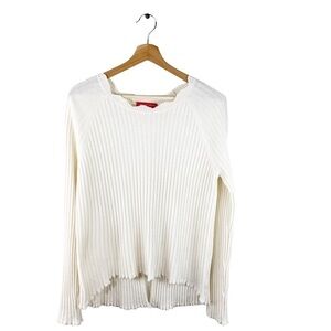 N Philanthropy Ribbed Wool Cashmere Split Back Sweater